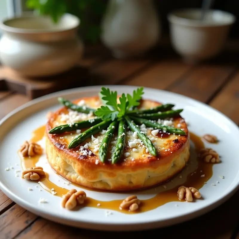 Tortel de Ricotta y Espárragos con Salsa de Nueces: Receta Argentina en Horno