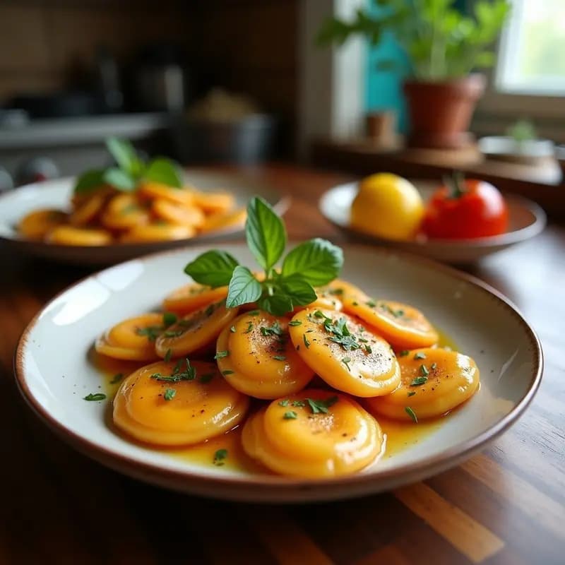 Tortelli di Zucca: Ravioli Italianos Rellenos de Calabaza y Amarena en Salsa de Mantequilla