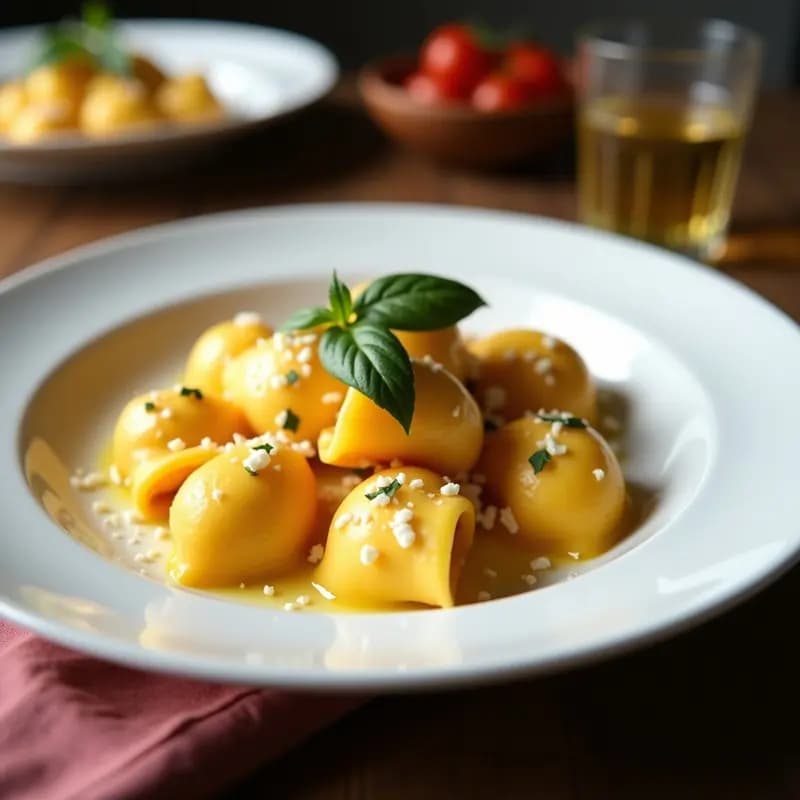 Tortelli di Zucca con Ricotta de Anacardos: Receta Italiana Vegana de Otoño
