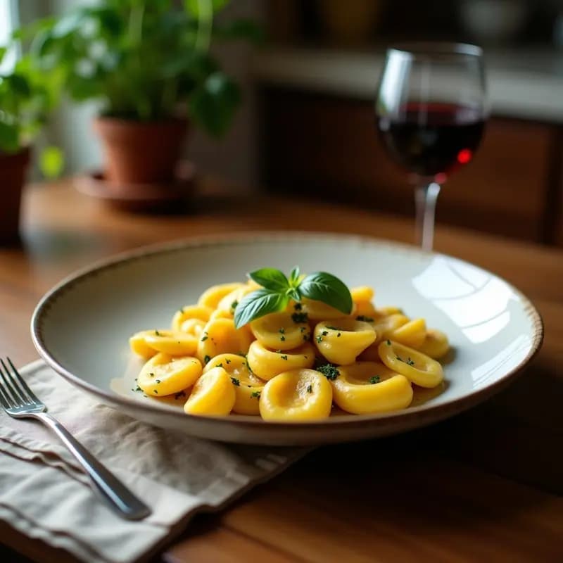 Tortelli di Zucca al Salvia: Ravioli Italiano de Calabaza y Salvia con Mantequilla dorada