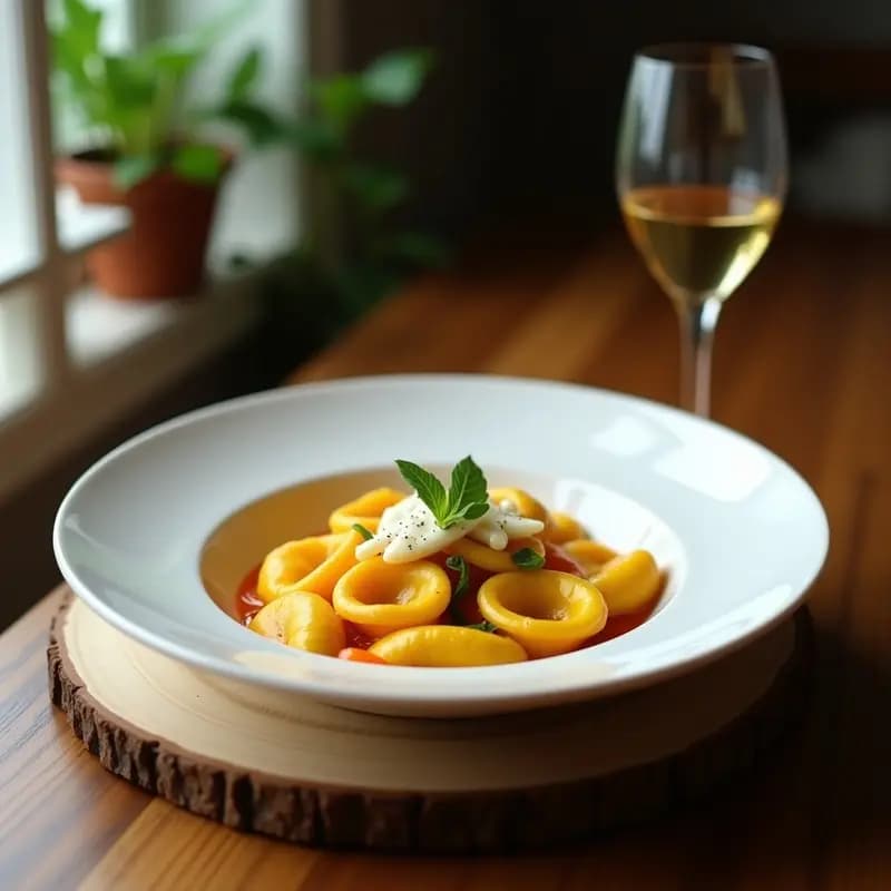 Tortellini de Calabaza y Queso de Castañas: Ravioli Italiano Vegano