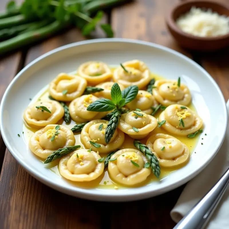 Tortellini Rellenos de Espárragos y Ricotta: Pasta Italiana Sin Gluten Hecha en Casa