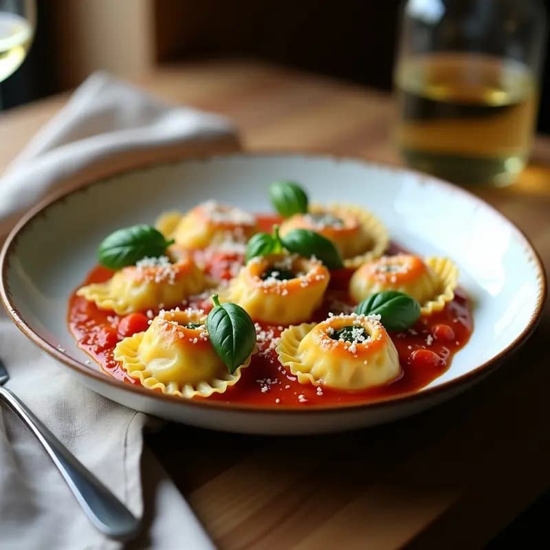 Tortellini de Espinacas y Queso de Cabra: Receta Italiana en Salsa de Tomate Casero
