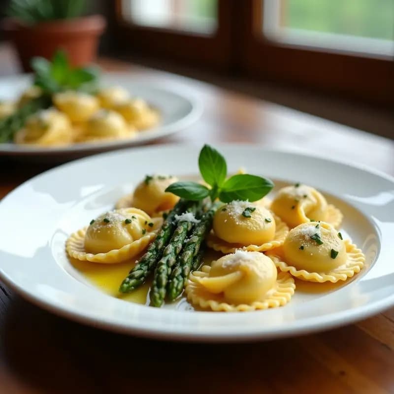 Tortellini Rellenos de Ricotta y Espárragos: Receta Italiana en Sartén Antiadherente y Sin Horno