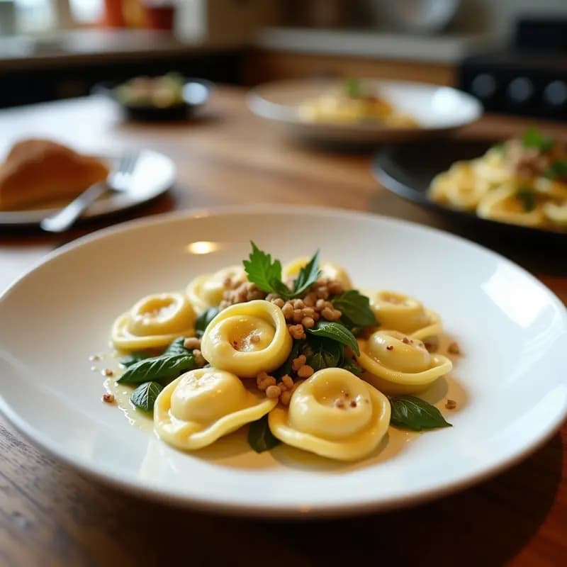 Tortellini Rellenos de Ricotta y Espinaca: Receta Italiana Vegana con Toque a Nueces