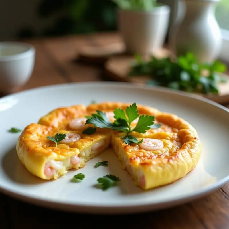 Tortilla de Ajetes y Gambas: Receta Vasca de Primavera Bajo en Calorías