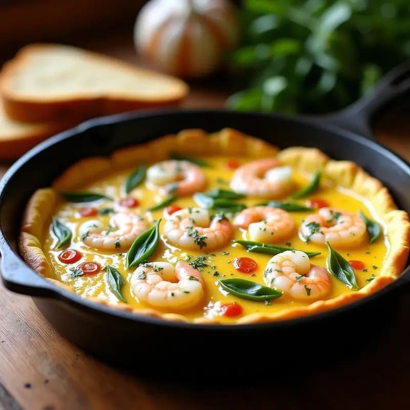 Tortilla de Ajetes y Gambas Blancas: Receta Vasca Sabrosa y Rápida en 15 Minutos