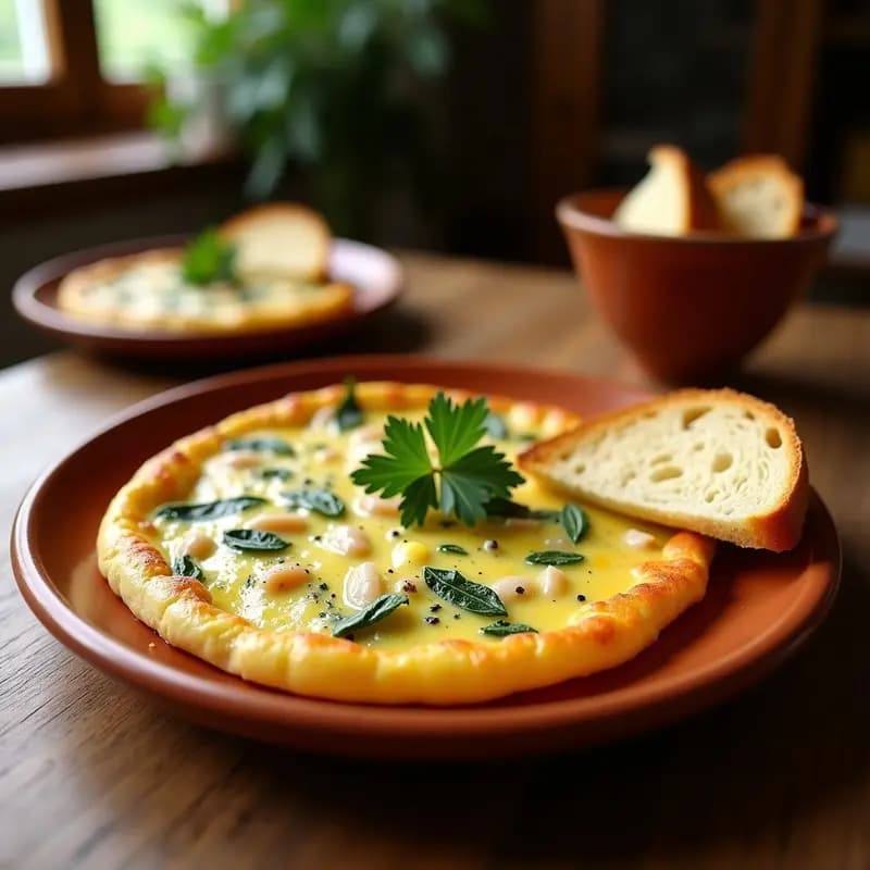 Tortilla de Ajo Tierno y Bacalao Desalado: Receta de la Abuela con Toque Moderno en Sartén