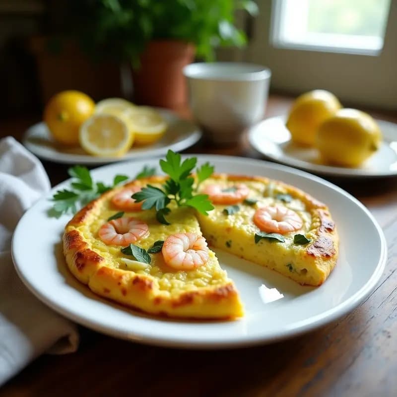 Tortilla de Alcachofas y Gambas: Receta de Primavera Sin Lactosa en Sartén