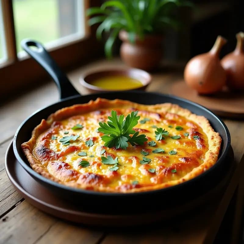 Tortilla de Bacalao y Cebolla Caramelizada: Receta Vasca para Cuaresma sin Lácteos