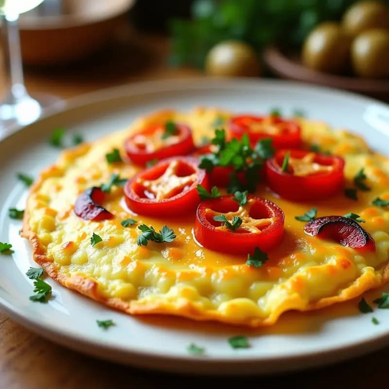 Tortilla de Bacalao Desalado con Pimientos Choriceros: Tapa Vasca Tradicional en Sartén