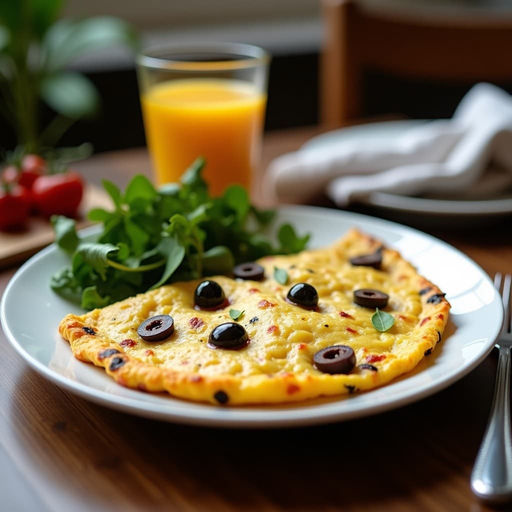 Tortilla de Batata y Aceitunas Kalamata: Desayuno Mediterráneo Sin Gluten en Sartén