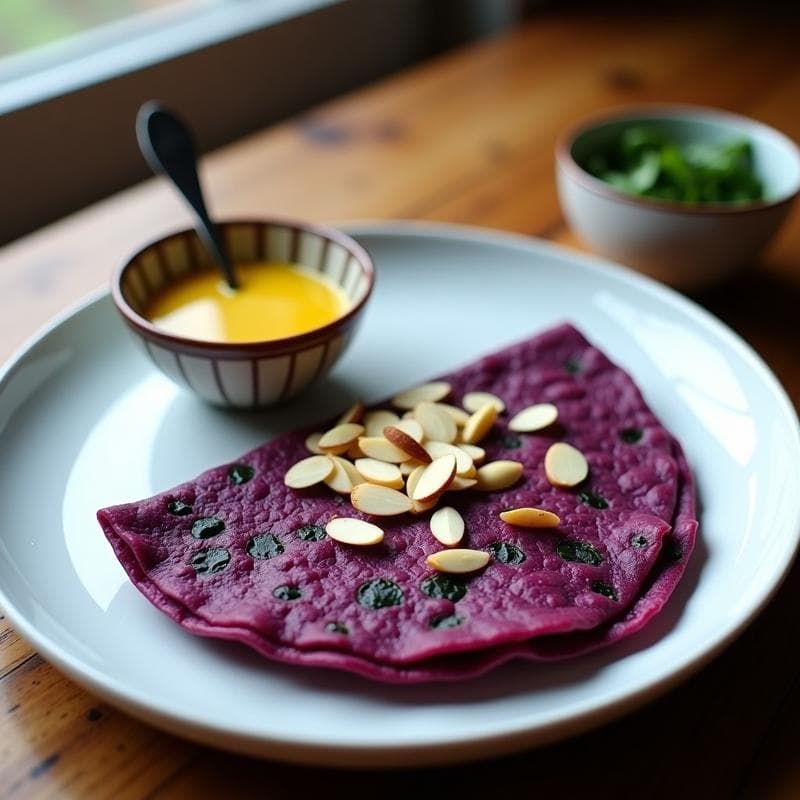 Tortilla de Batata Morada y Espinacas: Receta Vegana en Thermomix con Toque Peruano