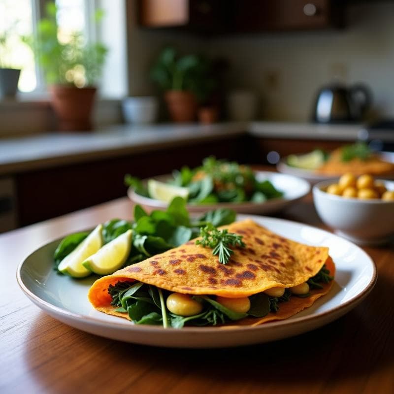 Tortilla de Batata Morada y Espinacas: Receta Sin Gluten con Vinagreta de Mostaza y Miel