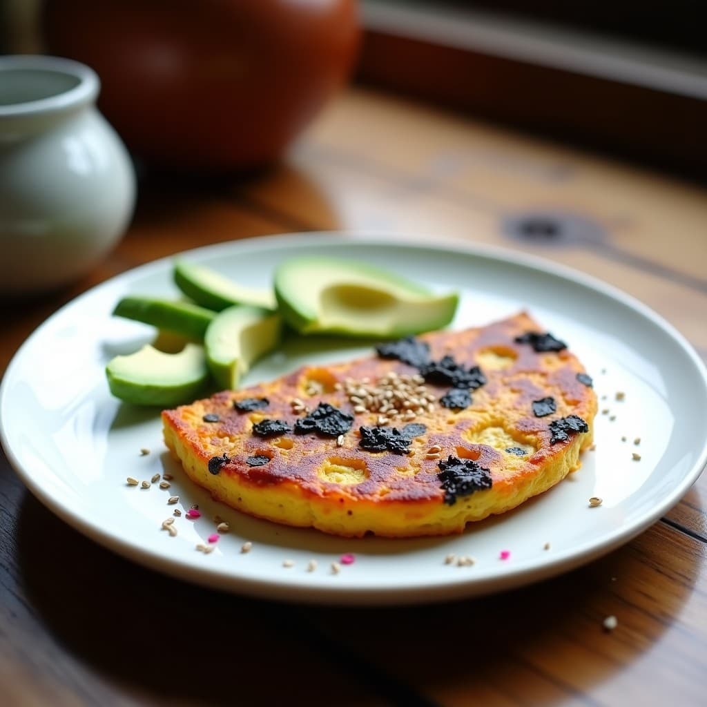 Tortilla de Batata Morada y Algas Nori: Desayuno Vegano y Alto en Yodo