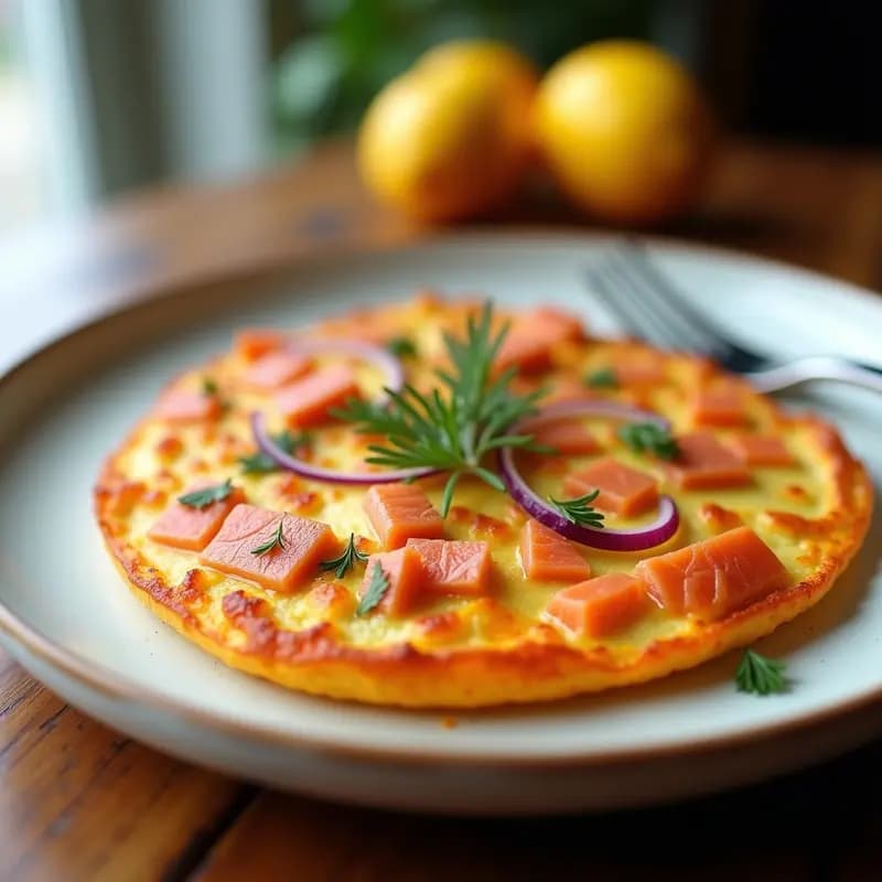 Tortilla de Batata y Salmón Ahumado: Desayuno Keto en Sartén Antiadherente