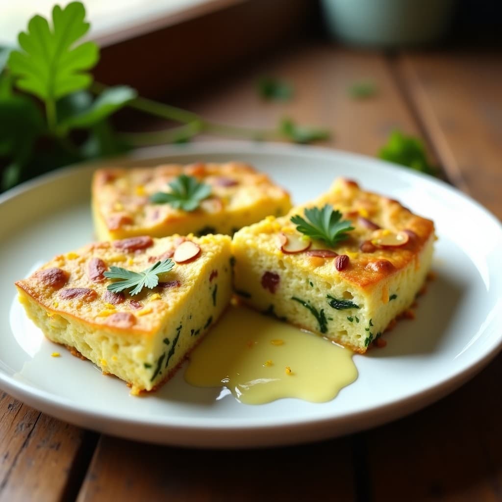 Tortilla de Calabacín y Almendras con Vinagreta de Limón: Receta Sin Gluten y Baja en Calorías
