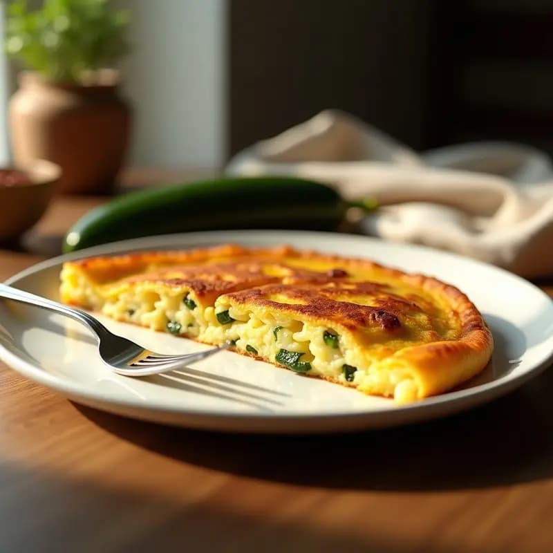 Tortilla de Calabacín y Cebolla: Receta Ligera y Sin Harina para Cenar