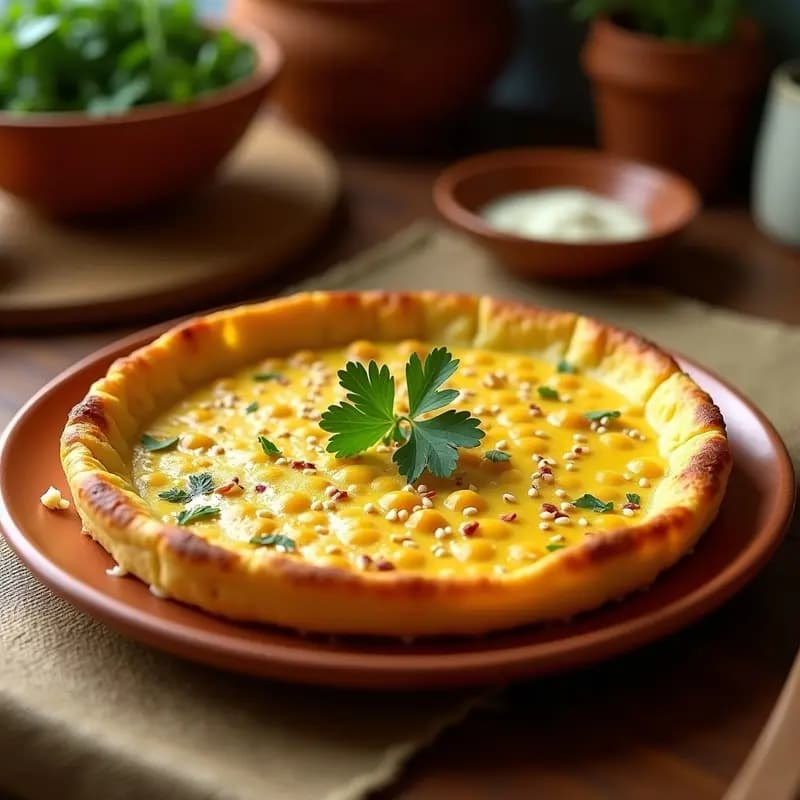 Tortilla de Calabacín y Harina de Garbanzo con Aceite de Azafrán: Receta Marroquí Keto