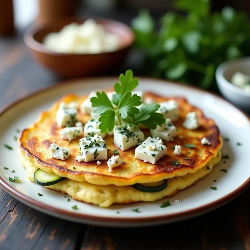 Tortilla de Calabacín y Harina de Garbanzo con Moho de Queso Azul: Receta Keto Sin Harina