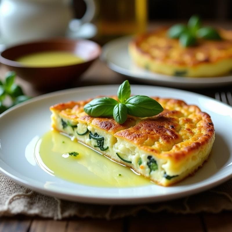 Tortilla de Calabacín y Queso Feta con Hojas de Albahaca: Receta Griega en Thermomix