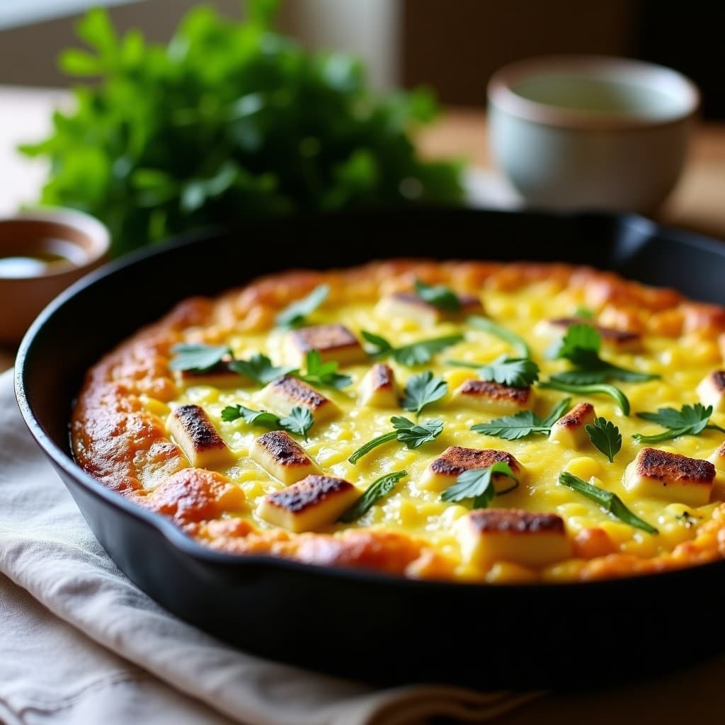 Tortilla de Calabacín y Queso Halloumi: Receta Chipriota Sin Gluten en Sartén