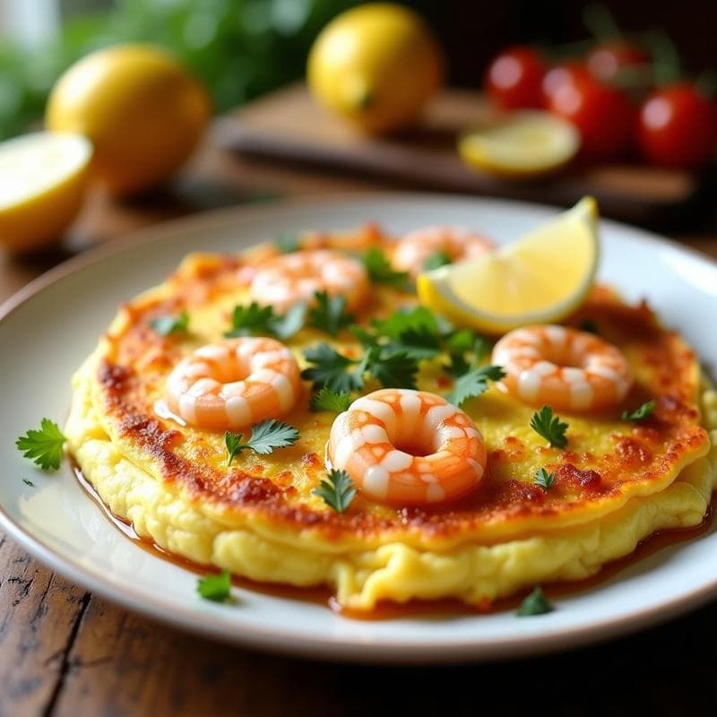 Tortilla de Camarón al Ajo y Perejil: Receta en Airfryer Sin Aceite en 15 Minutos