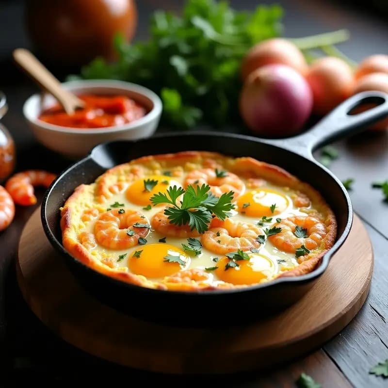 Tortilla de Camarones con Mojo Picón: Receta Canaria Auténtica y Rápida