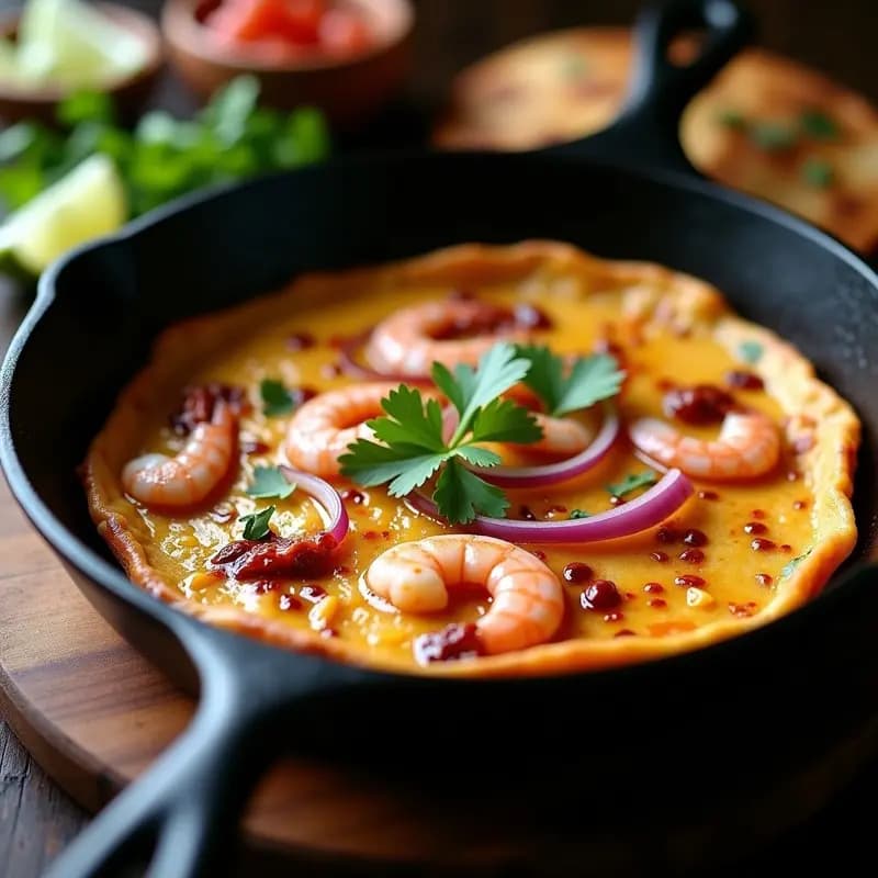 Tortilla de Camarones y Cebolla Morada: Receta Mexicana de la Costa con Toque Picante
