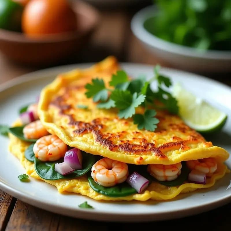 Tortilla de Camarones y Cilantro: Receta Mexicana Alta en Proteína y Baja en Calorías
