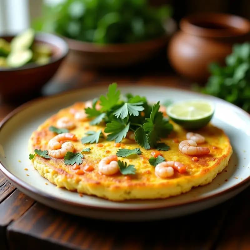 Tortilla de Camarones y Cilantro: Desayuno Mexicano Proteico y Sin Harina