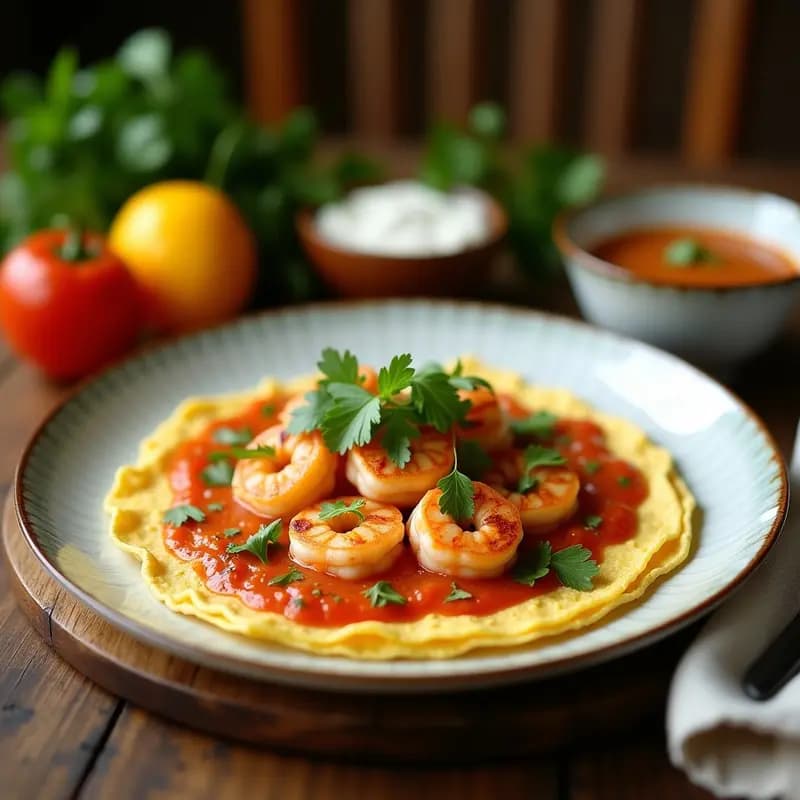 Tortilla de Camarones y Cilantro: Receta Vaticana Tradicional con Toque Mediterráneo