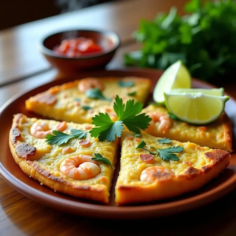 Tortilla de Camarones y Culantro: Receta Costarricense Crujiente para Desayuno o Cena