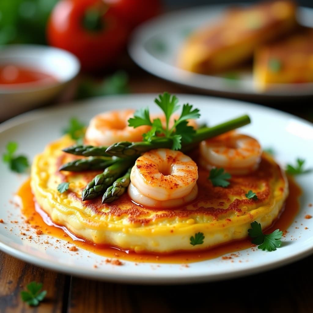 Tortilla de Camarones y Espárragos: Receta en Airfryer con Toque Español y Sin Voltear