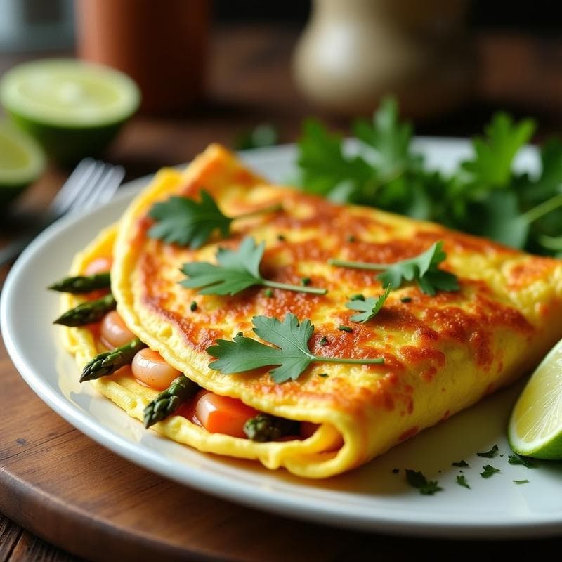 Tortilla de Camarones y Espárragos: Receta COLOMBIANA alta en proteínas en 15 minutos