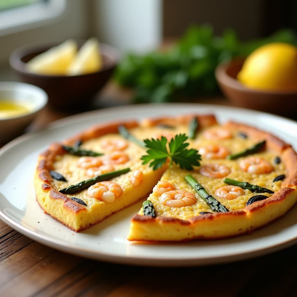 Tortilla de Camarones y Espárragos Trigueros: Receta Española en Thermomix Sin Harina
