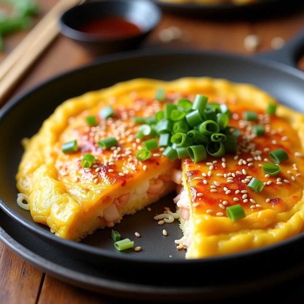 Tortilla de Camarones y Fideos de Arroz: Receta China en Sartén Antiadherente en 12 Minutos