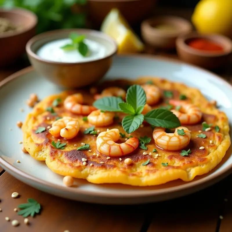 Tortilla de Camarones con Garbanzos y Cilantro: Receta Egipcia Crujiente y Sabrosa