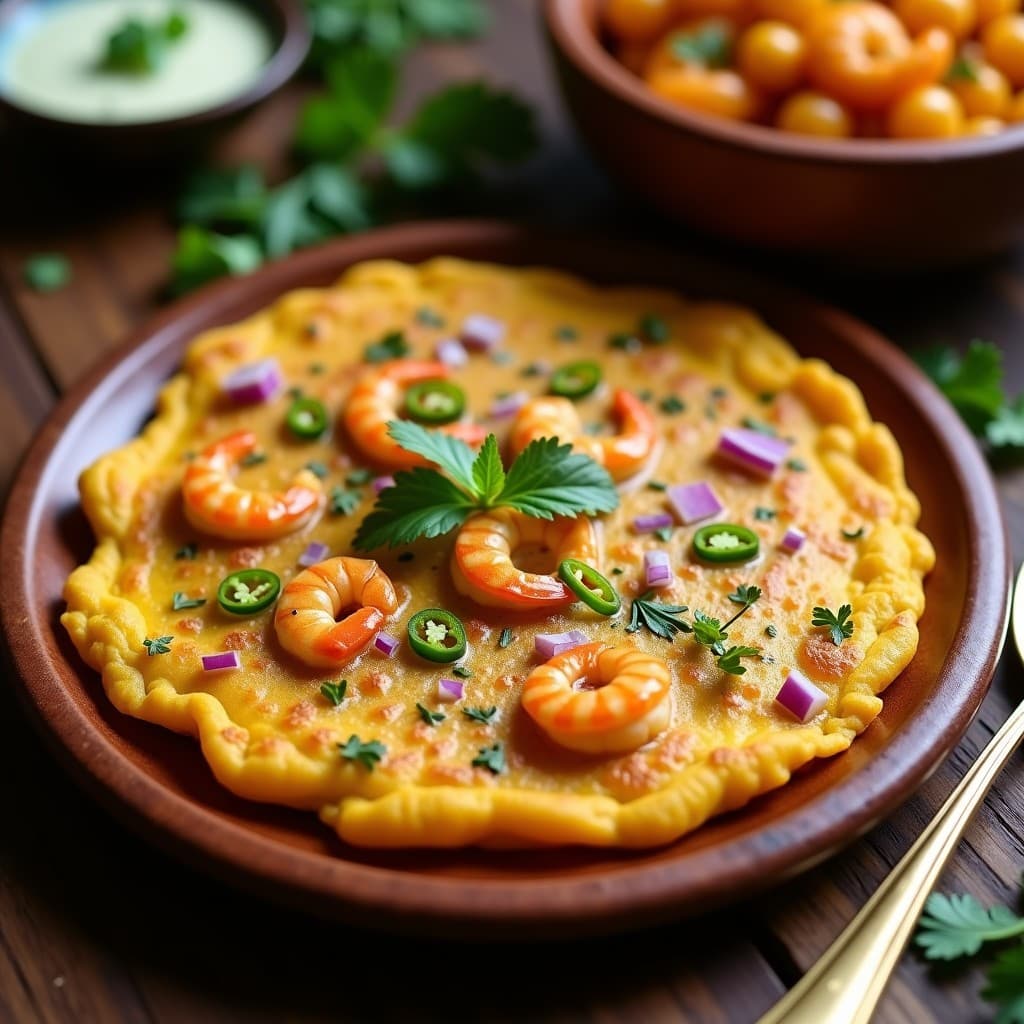 Tortilla de Camarones y Harina de Garbanzo: Receta de Andhra Pradesh Alta en Proteína
