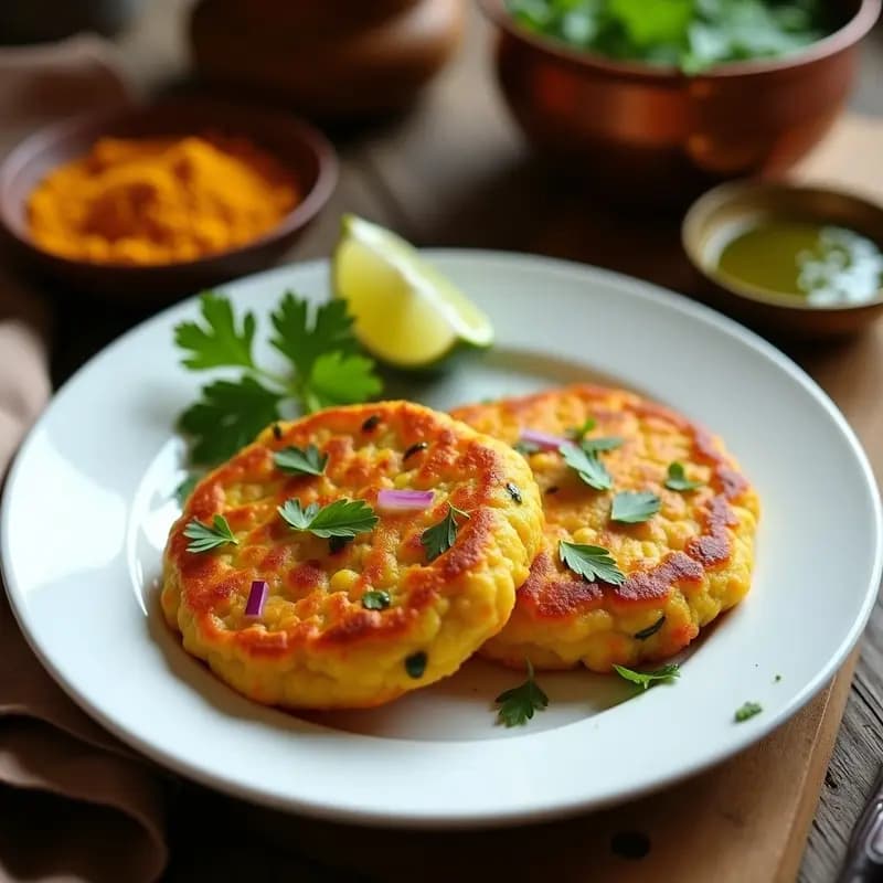 Tortilla de Camarones y Harina de Garbanzo con Cúrcuma: Receta India de Bombay Sin Gluten
