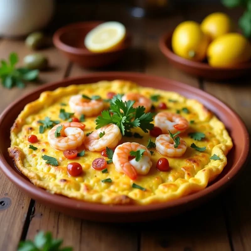 Tortilla de Camarones con Palma y Chili: Receta Gaditana Auténtica para Tapear