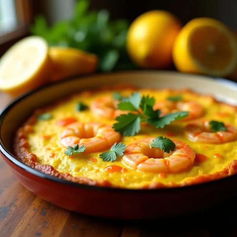 Tortilla de Camarones Peruanos con Ají Amarillo: Receta Costera y Picante
