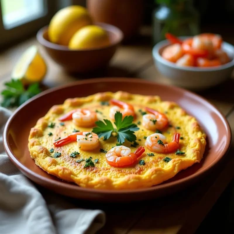 Tortilla de Camarones: Receta Costera de Andalucía en Sartén