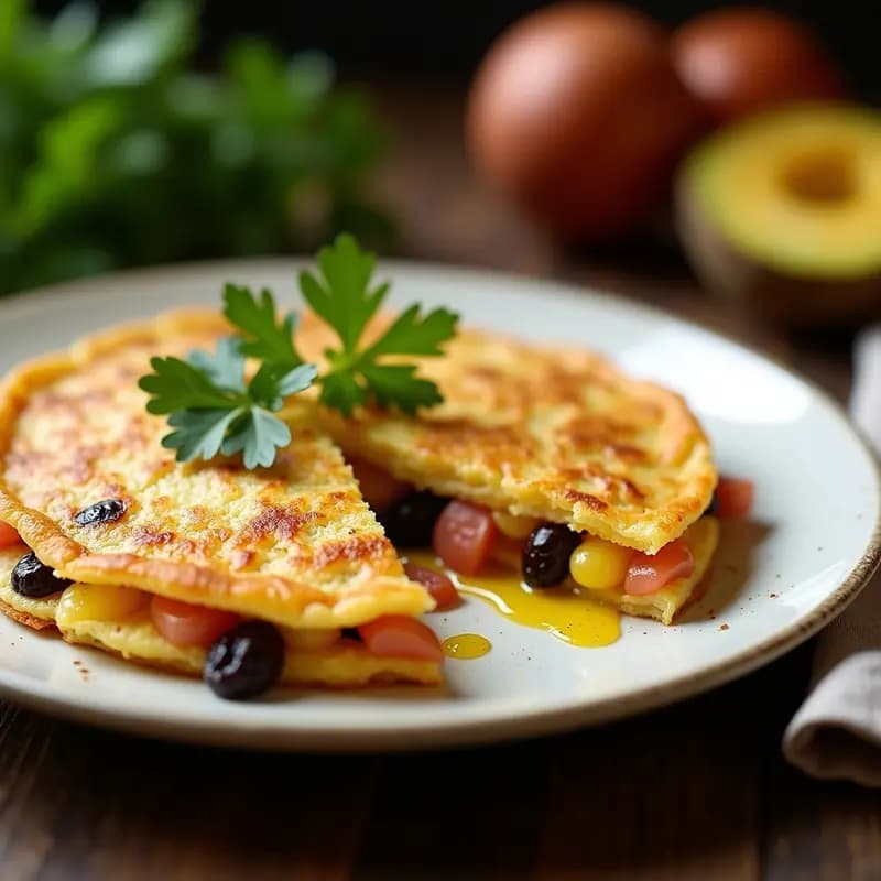 Tortilla de Camarones con Uvas Pasas y Piña: Receta Colombiana Dulce-Salada