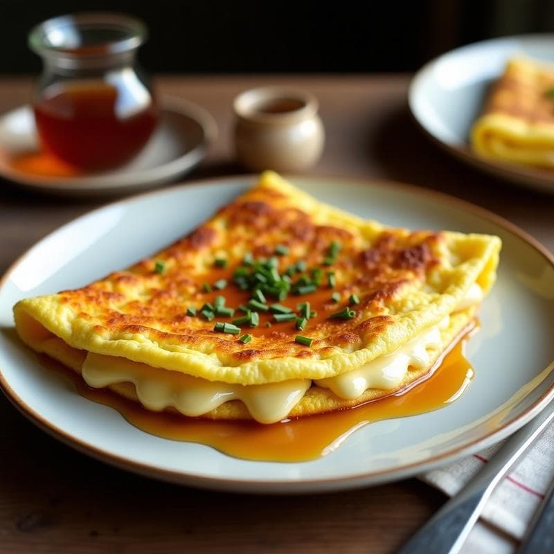 Tortilla de Camembert y Miel con Trufa: Receta Gourmet en 10 Minutos con Toque Francés