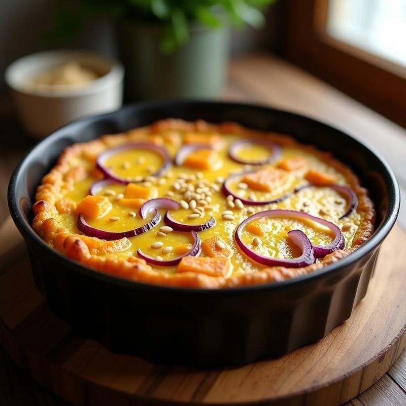 Tortilla de Camote Amarillo y Cebolla Morada: Receta Vegana en Airfryer Sin Aceite