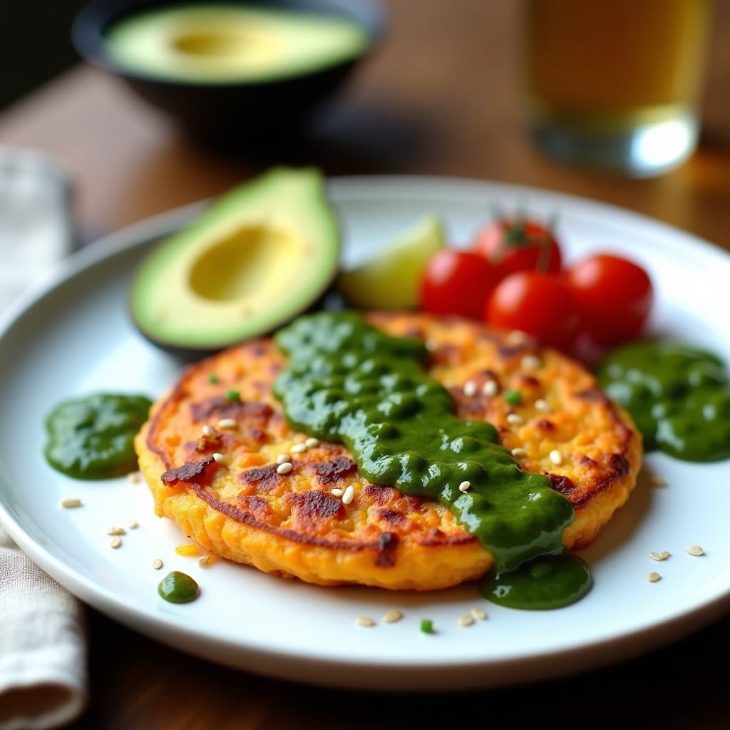 Tortilla de Camote y Chorizo Vegano con Chimichurri: Desayuno Argentino en Airfryer Sin Lactosa