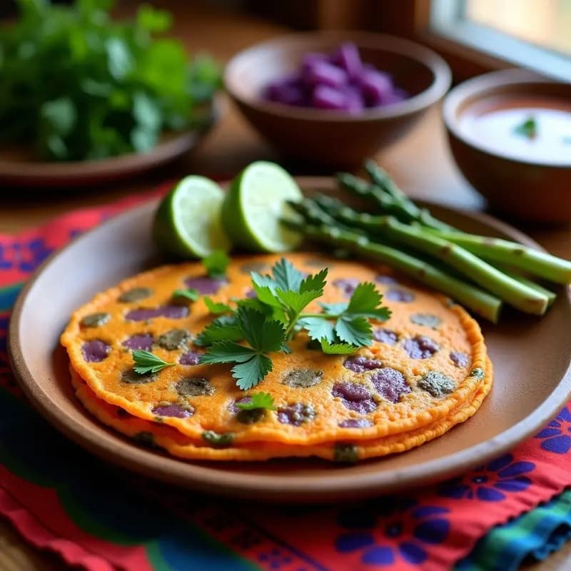 Tortilla de Camote y Espárragos: Desayuno Mexicano Sin Huevo y Vegano en Sartén