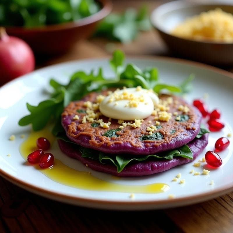 Tortilla de Camote Morado y Espinacas con Queso de Anacardos: Receta Vegana en Airfryer