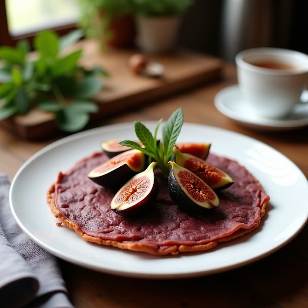 Tortilla de Camote Morado y Higos Caramelizados: Desayuno Sin Gluten con Toque Dulce